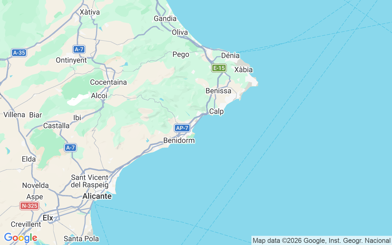 Location of the Boat without licence : Club Náutico Altea, Altea