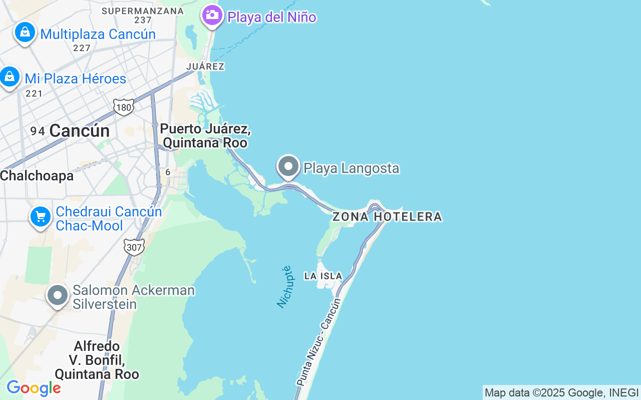 De locatie van Motorboot: Tortugas-Strand, Cancún