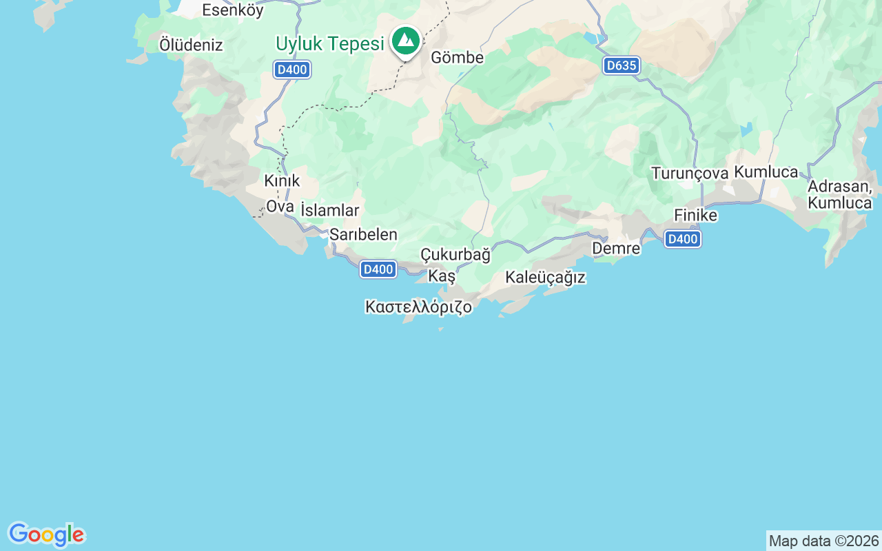 De locatie van Gulet: Kaş Harbour, Kaş