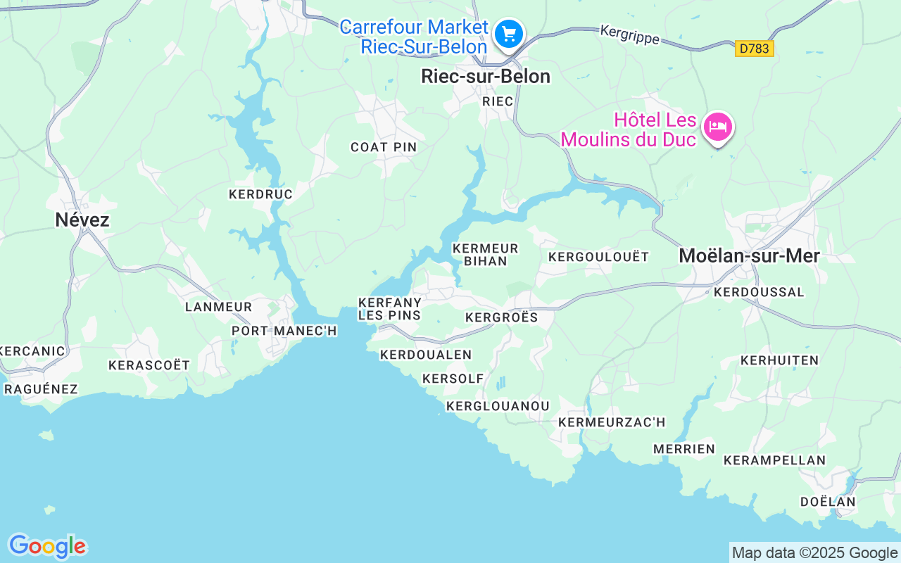 De locatie van RIB: Port Du Bélon, 29350 Moëlan-Sur-Mer