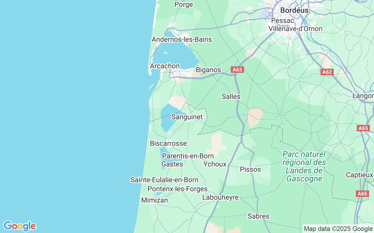 Localização do(a) Lancha: Beaurivage Allee Du Lac Sanguinet, 40460 Sanguinet