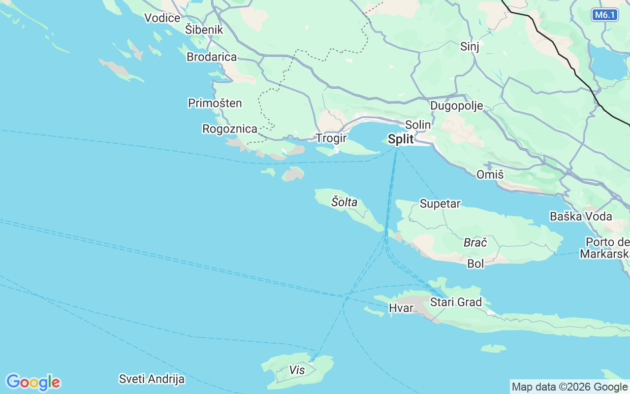 Localização do(a) Lancha: Rogac, Maslinica
