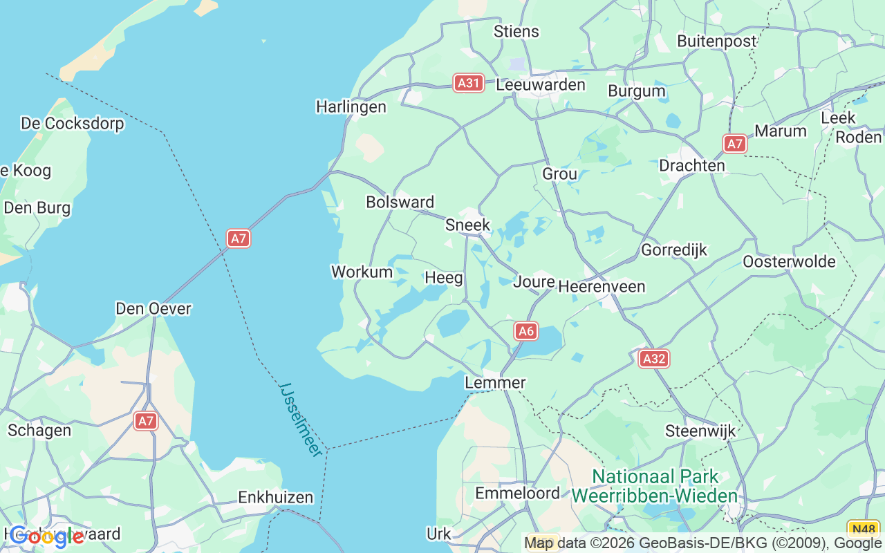 De locatie van RIB: Heeg, Heeg