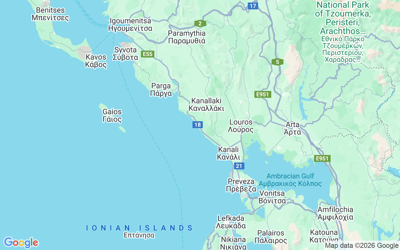 Location of the Motorboat: Parga, Vrachos 480 62