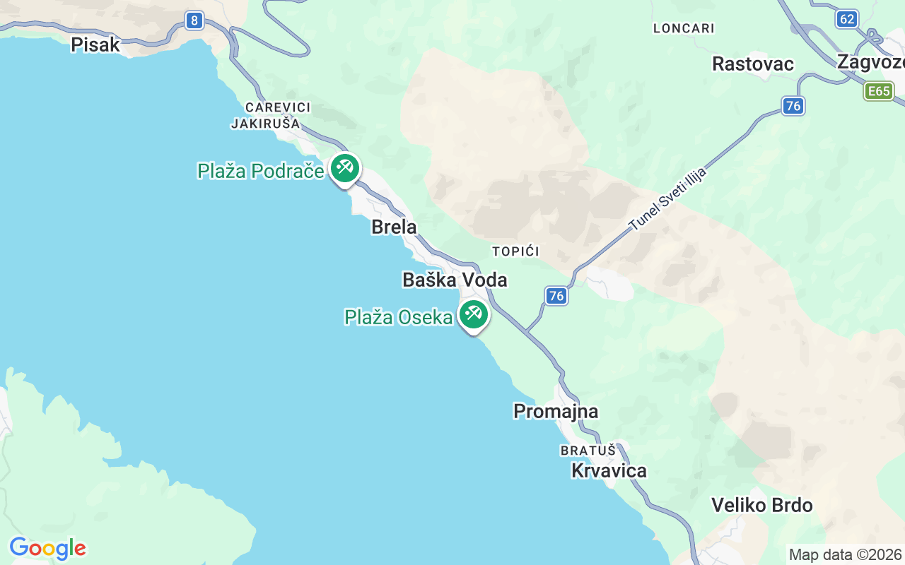 Location of the RIB: Luka Baška Voda, Baška Voda