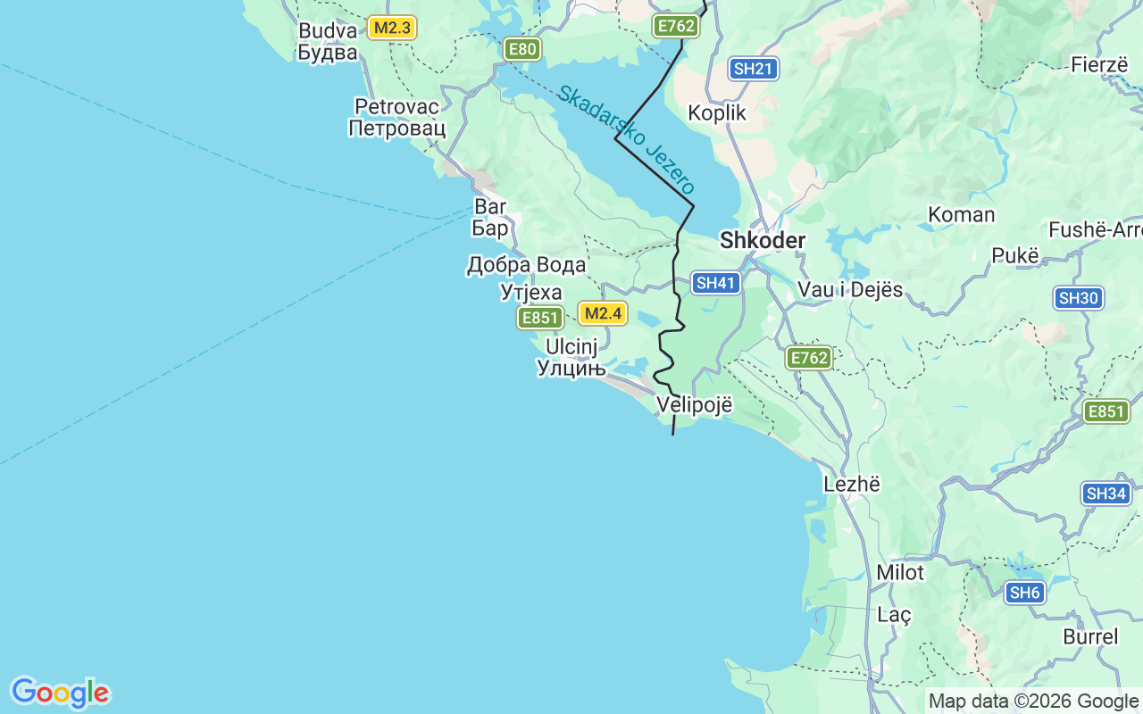 Localização do(a) Lancha: Ulcinj, Ulcinj
