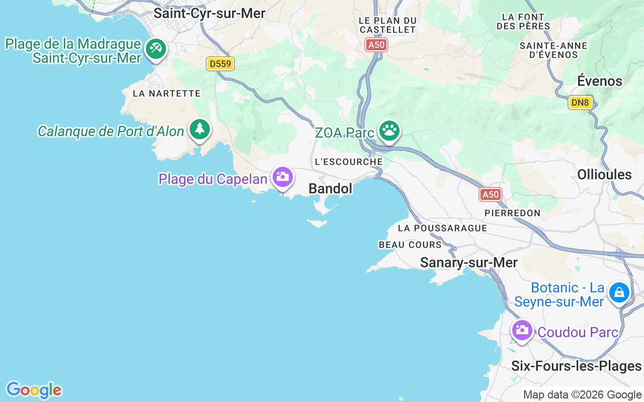 Localização do(a) Lancha: Bandol, França
