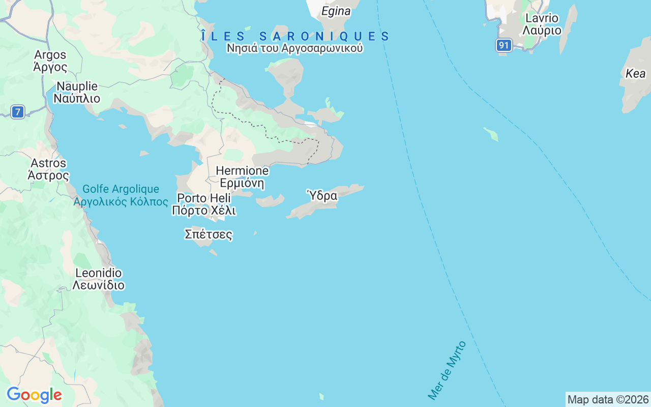 Emplacement du Semi-rigide: Hydra Port, Hydra
