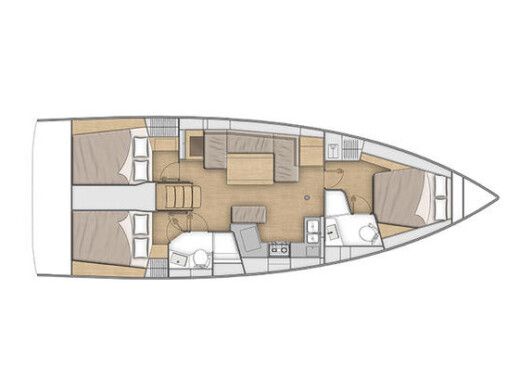 Sailboat Beneteau Oceanis 40.1 Plano del barco