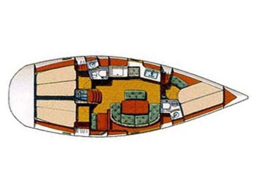 Sailboat Beneteau Oceanis Clipper 381 Boat layout