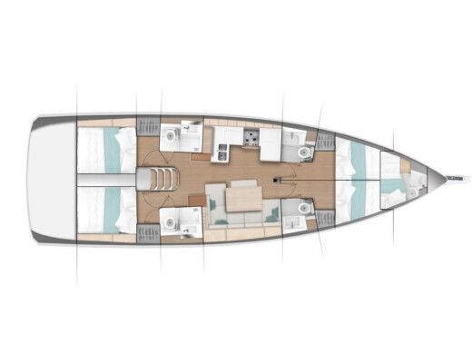 Sailboat  Sun Odyssey 490 Boat layout