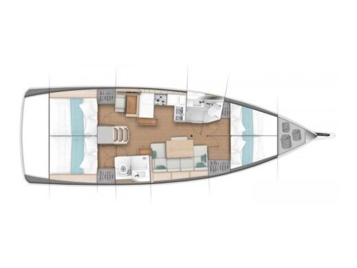 Sailboat  Sun Odyssey 440 Plano del barco