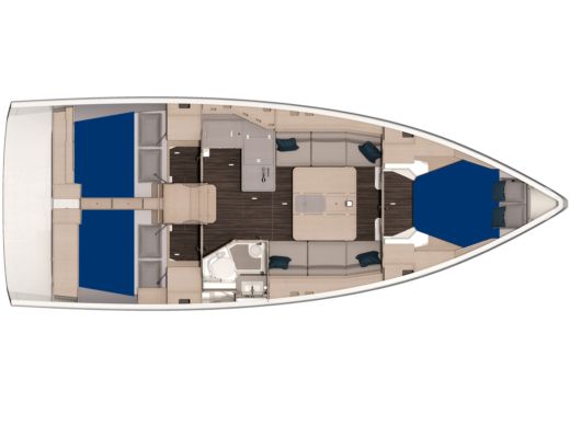 Sailboat  Sunsail 37.3 Boot Grundriss