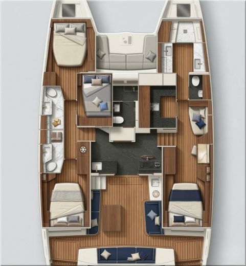 Catamaran Lagoon 51 Plattegrond van de boot