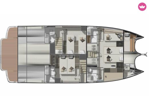 Catamaran  Prestige M48 Boat layout