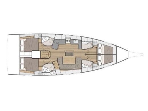Sailboat Beneteau Oceanis 46.1 (4 cab) Plattegrond van de boot
