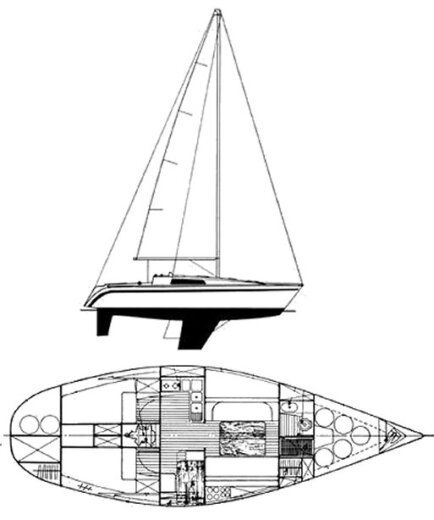 Sailboat Beneteau First 35 Boat design plan