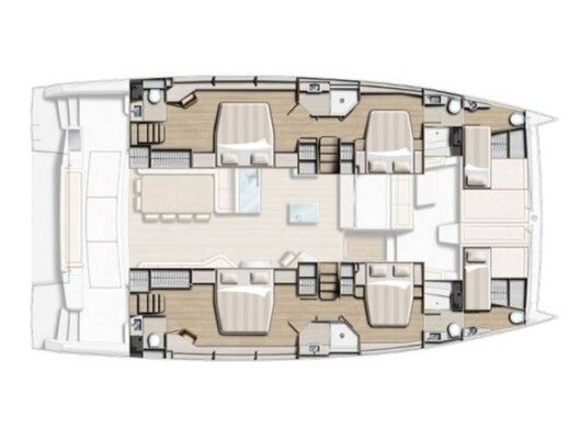 Catamaran  Bali 5.4 Plattegrond van de boot