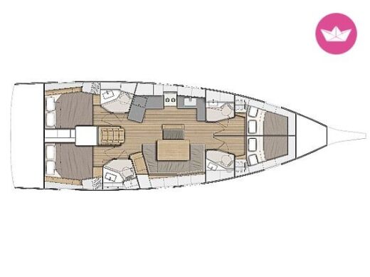 Sailboat Beneteau Oceanis 46.1 Plano del barco