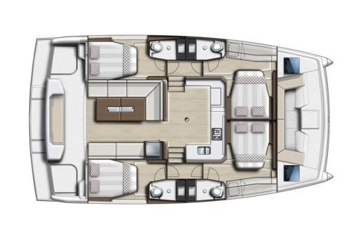Catamaran Bali - Catana Catspace 4.0 Plattegrond van de boot