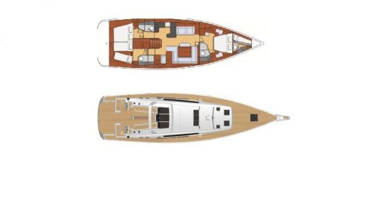 Sailboat Beneteau Oceanus 60 Planimetria della barca