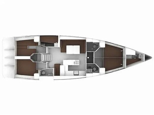 Sailboat  Bavaria Cruiser 56 Boot Grundriss