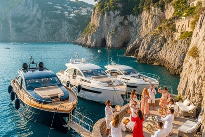 Hire Motorboat Capri Boat Tour Semi-Private with City Visit Positano
