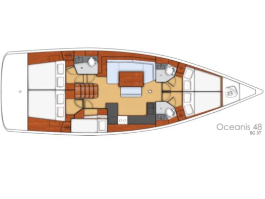 Sailboat BENETEAU OCEANIS 48 Boat layout
