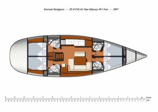 Sailboat Jeanneau Sun Odyssey 49i Boat layout