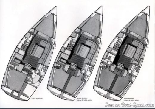 Sailboat Beneteau Oceanis 370 Plano del barco