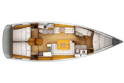 Sailboat Jeanneau Sun Odyssey 439 Boot Grundriss