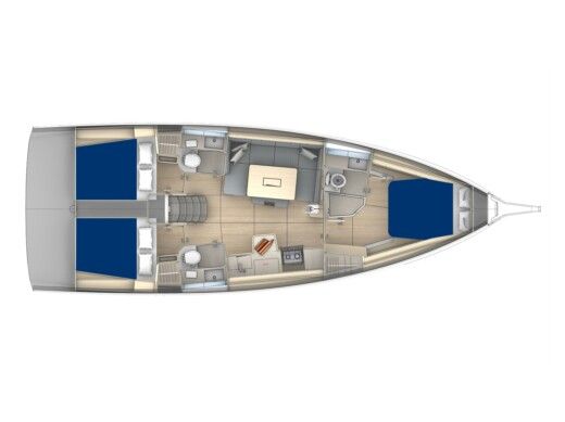 Sailboat  Sunsail 41.3 Boot Grundriss