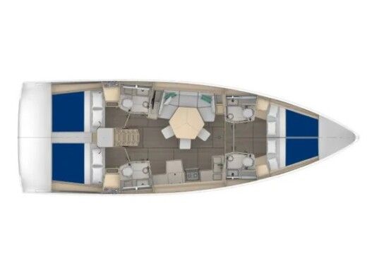 Sailboat  Moorings 44.4 Boat layout