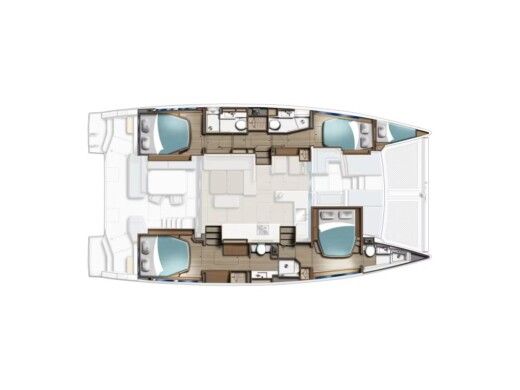Catamaran  Moorings 4600 - 4 Plattegrond van de boot