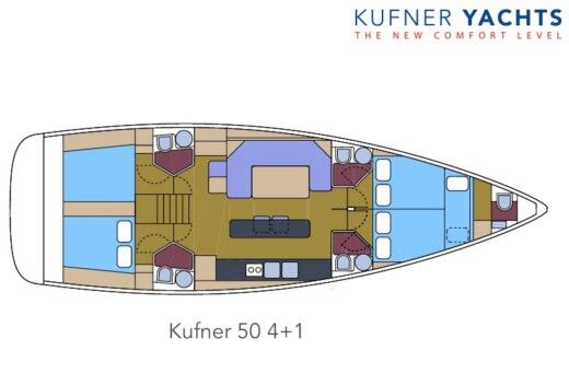 Sailboat Kufner Yachts Kufner 50 Plattegrond van de boot