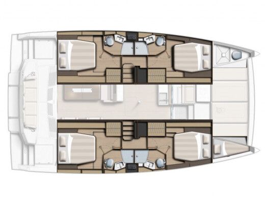 Catamaran  Bali 4.4 Boat layout