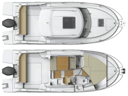 Motorboat Beneteau  Antares 8 OB Plattegrond van de boot