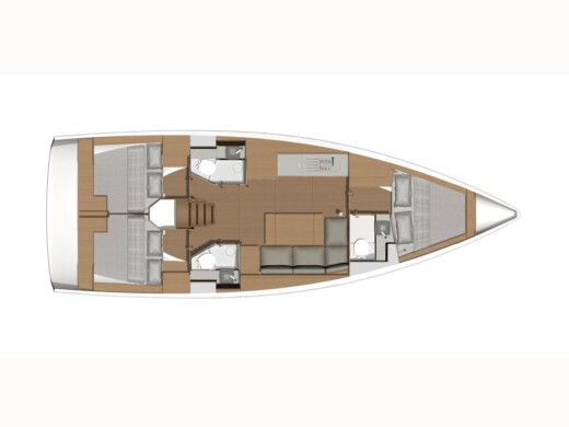 Sailboat  Dufour 390 Plattegrond van de boot