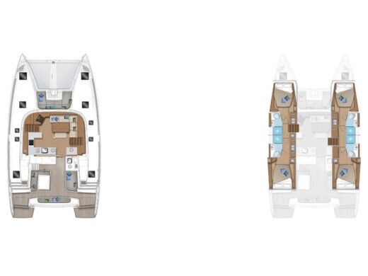 Catamaran  Lagoon 46 Planimetria della barca