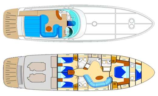 Motorboat BAIA AZZURRA 63 Boat layout