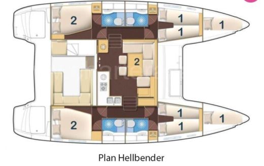 Catamaran Lagoon 400 S2 Plan du bateau