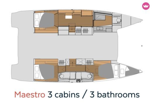 Catamaran  ELBA 45 OWNER VERSION Plan du bateau