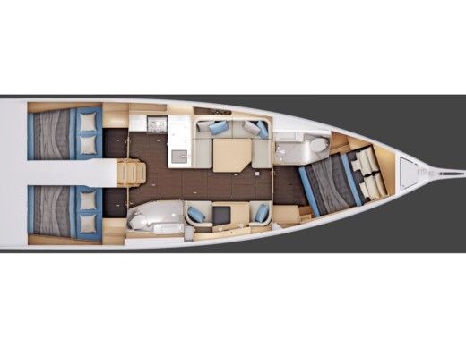 Sailboat  Sun Odyssey 415 Boot Grundriss