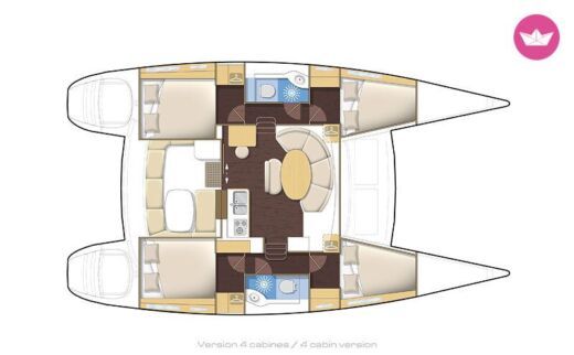 Catamaran Lagoon 38 (Refit 2024) Boat layout