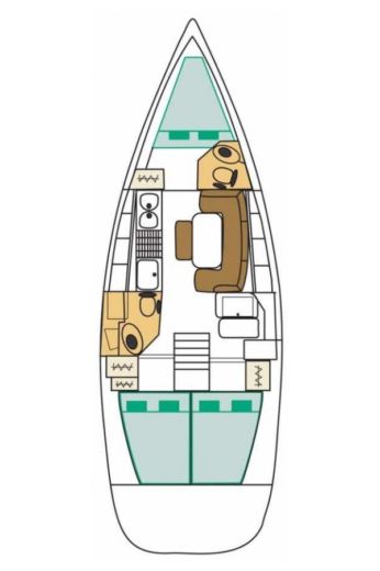 Sailboat Beneteau Cyclades 39.3 Plan du bateau