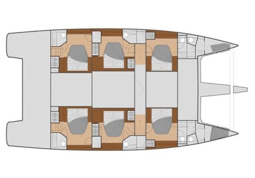 Catamaran Fountaine Pajot Samana 59 Plattegrond van de boot