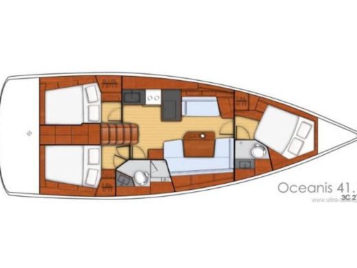 Sailboat Beneteau Océanis 41.1 boat plan