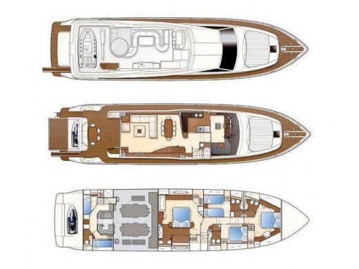 Motorboat  Ferretti 830 boat plan