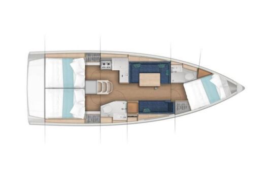 Sailboat Jeanneau Sun Odyssey 380 Boat layout