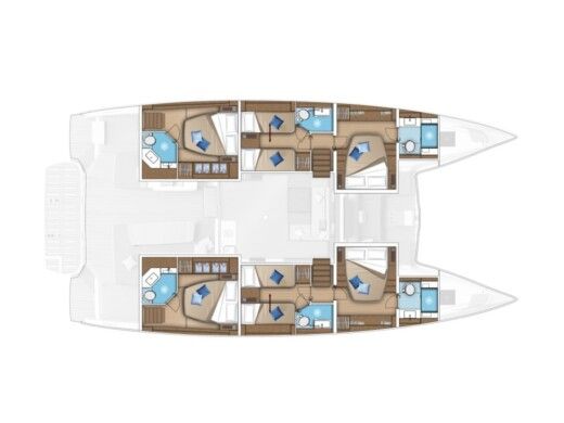 Catamaran  Lagoon 55 Boot Grundriss